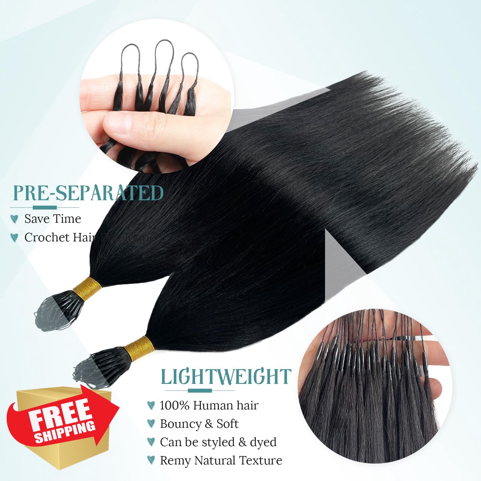 Munx 20 Inch #1B Yaki Straight Crochet Hair