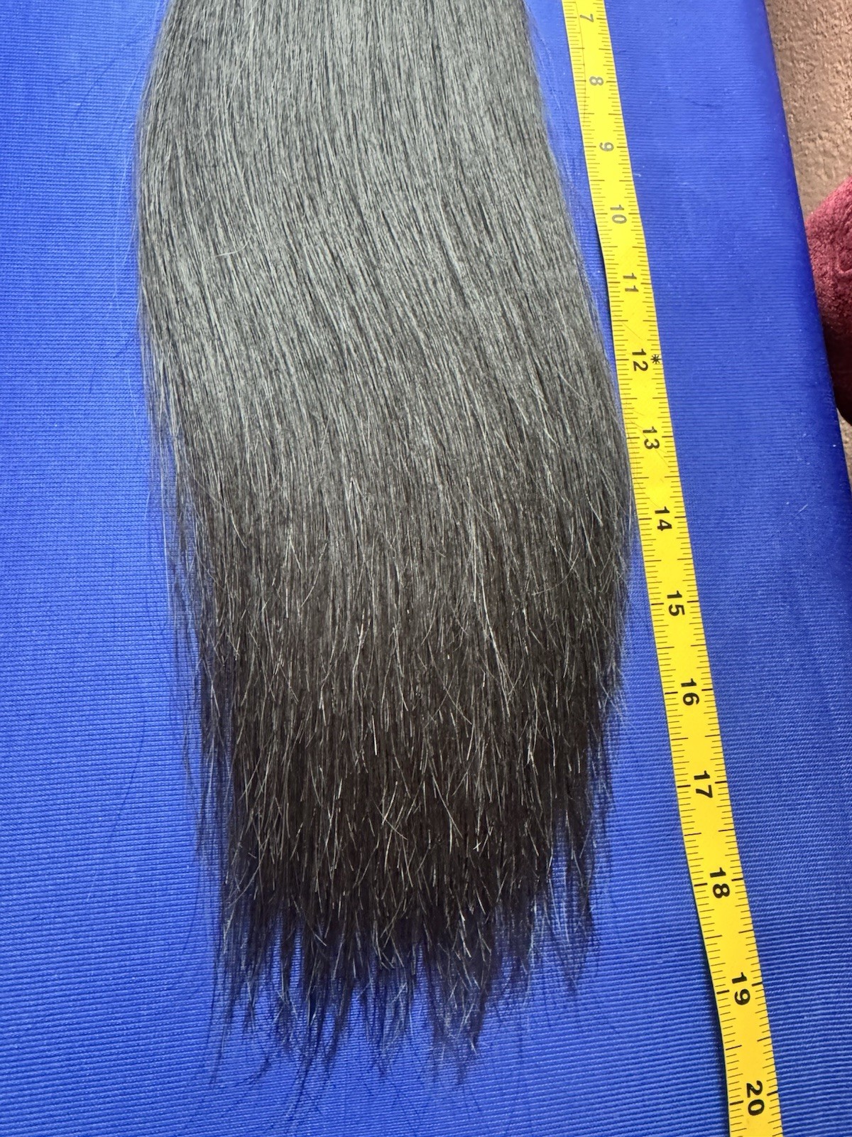 1563 Natural Black Human Hair 19 inch 82 G Long Straight Cut Hair Ponytail
