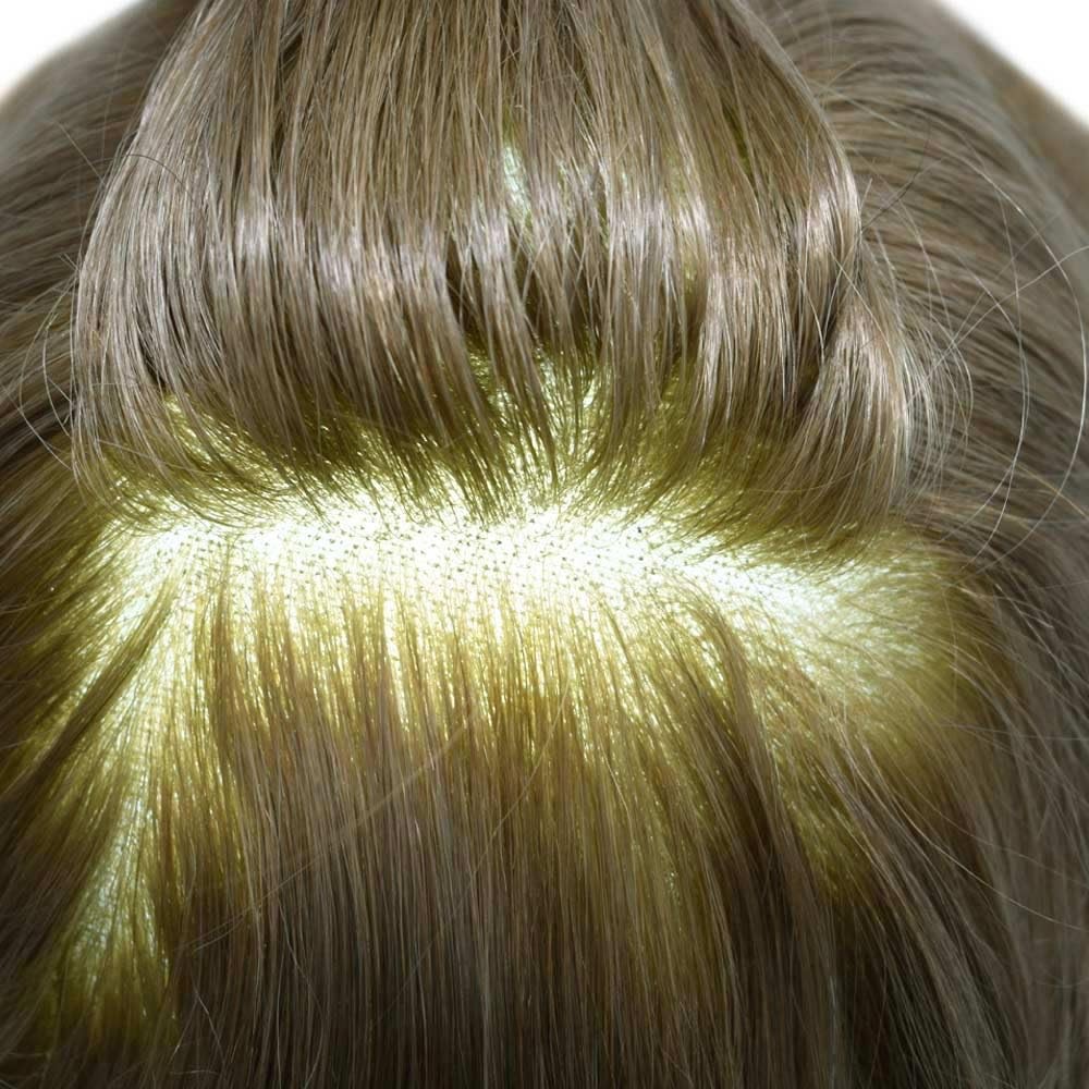 French Lace FrontToupee for Men HairSystem Replacement Mono Mens Hairpiece Wig