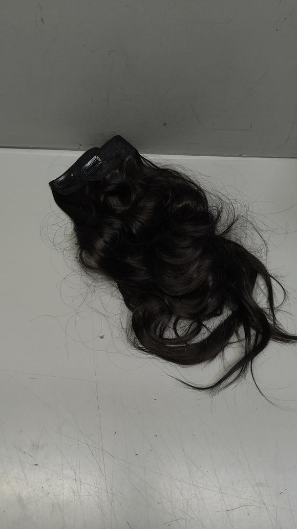 Invisible Wire Hair Extensions 20” Long Wavy Black Headband Clip-In Adjustable