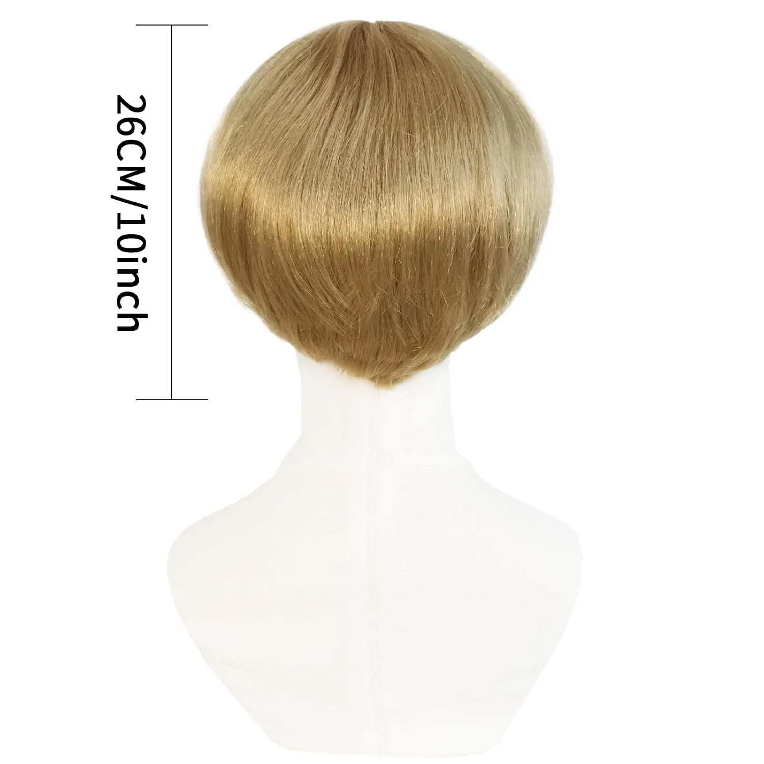 Short Blonde Bob Wig with Bangs Mushroom Wigs for Men 60s 70s Bowl Cut Wigs for