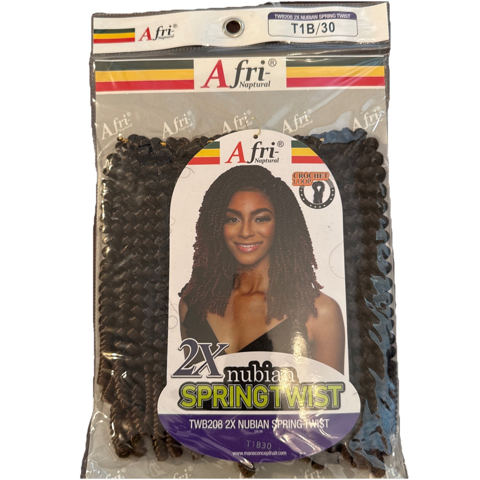 African Naptural Nubian Spring Crochet Loop Color T1B30Hair. 5-packs. New Packs