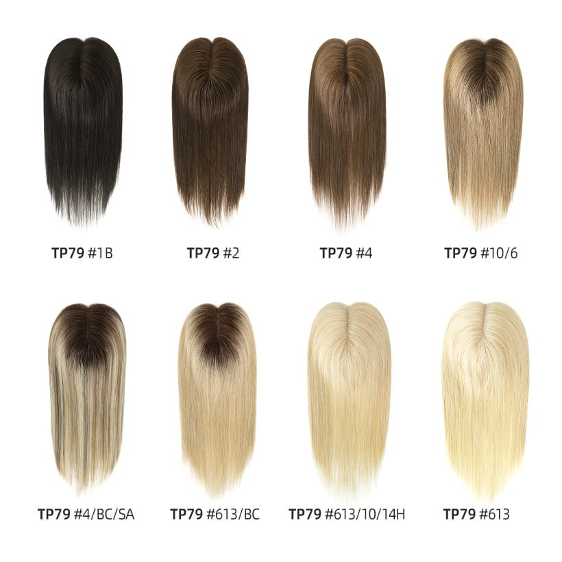 Womens Human Hair Replecement System Wig Durable Lace Wefted in sides Hairpiece