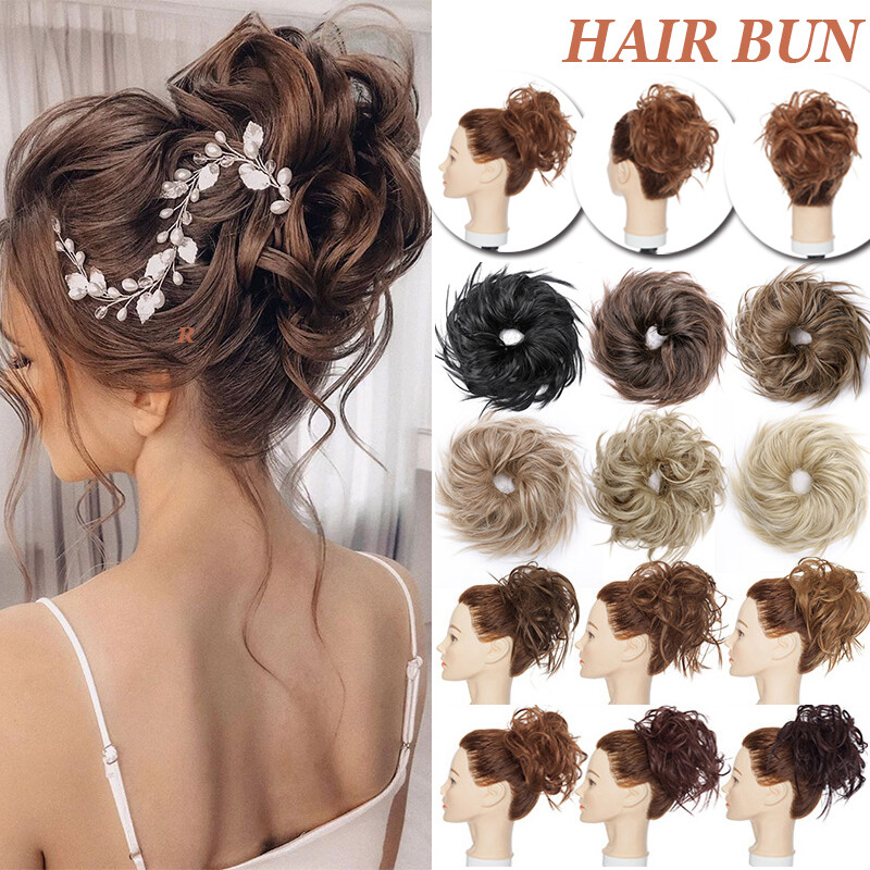 X-LARGE Messy Rose Bun Hair Piece Scrunchie Updo Wrap on Hair Extension as Human
