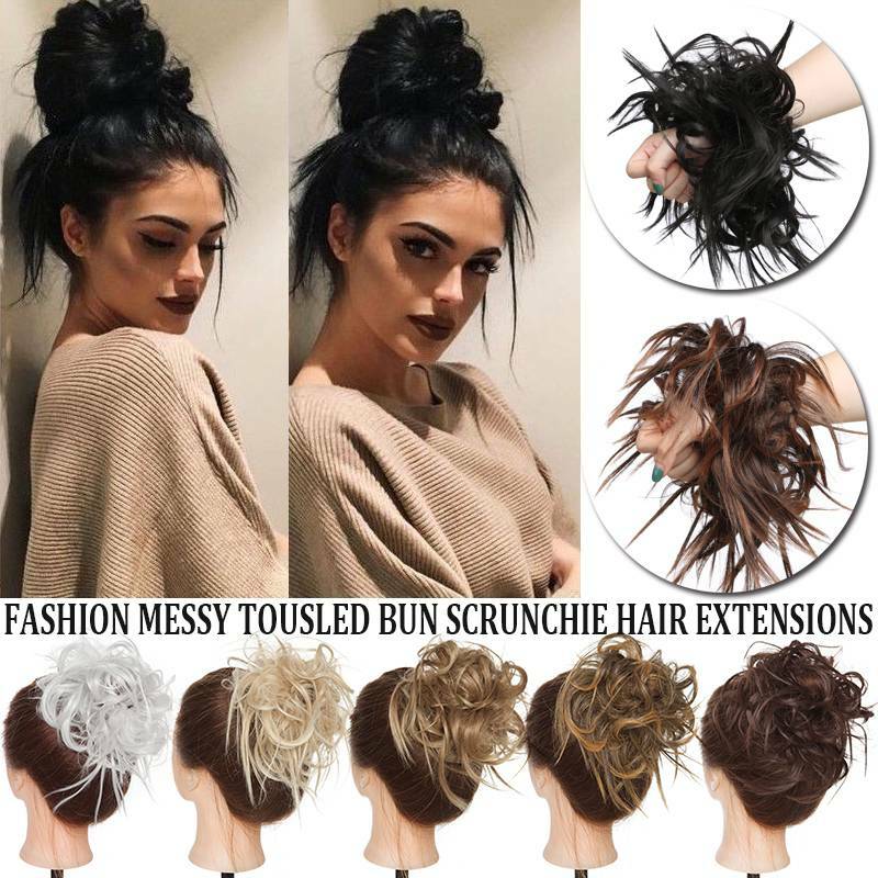 Curly Messy Bun Hair Piece Scrunchies Updo Cover Hair Extensions Real As Human U