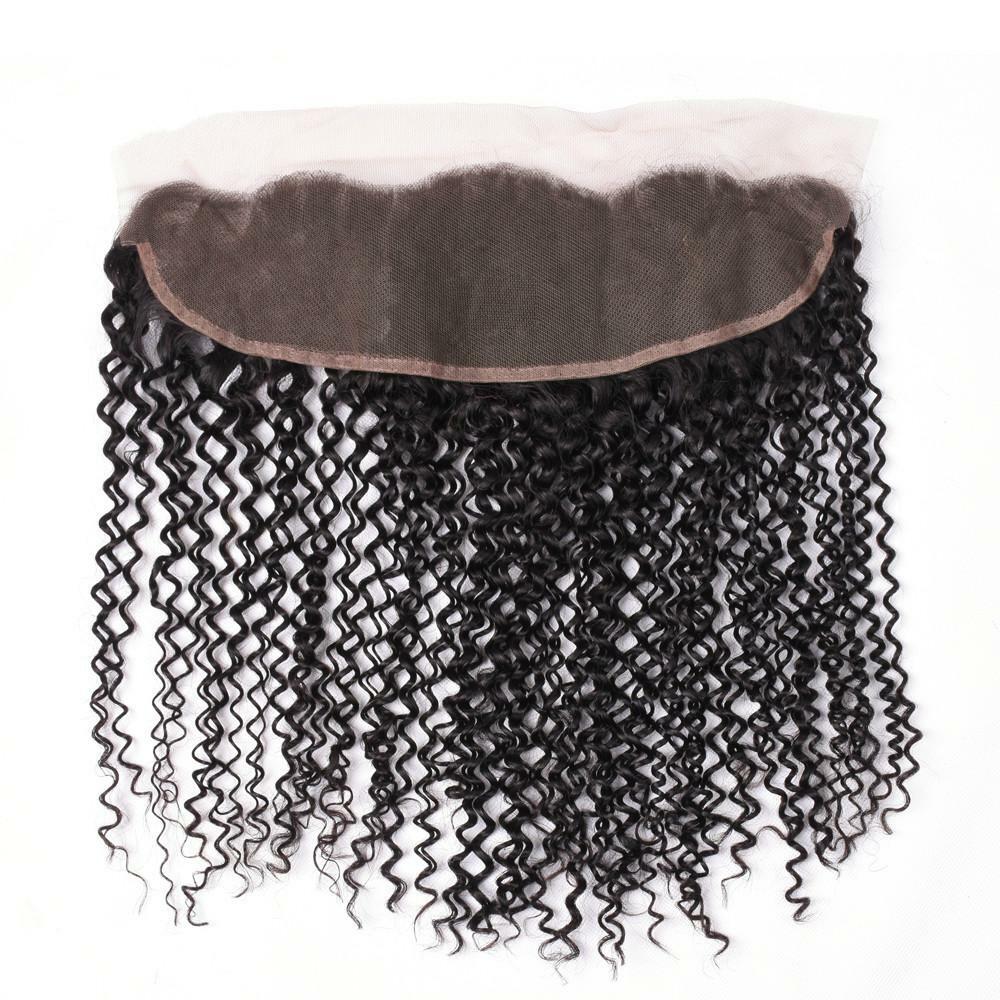 Ustar Natural Black Virgin Hair Jerry Curly Hair 3 Bundles with Frontal