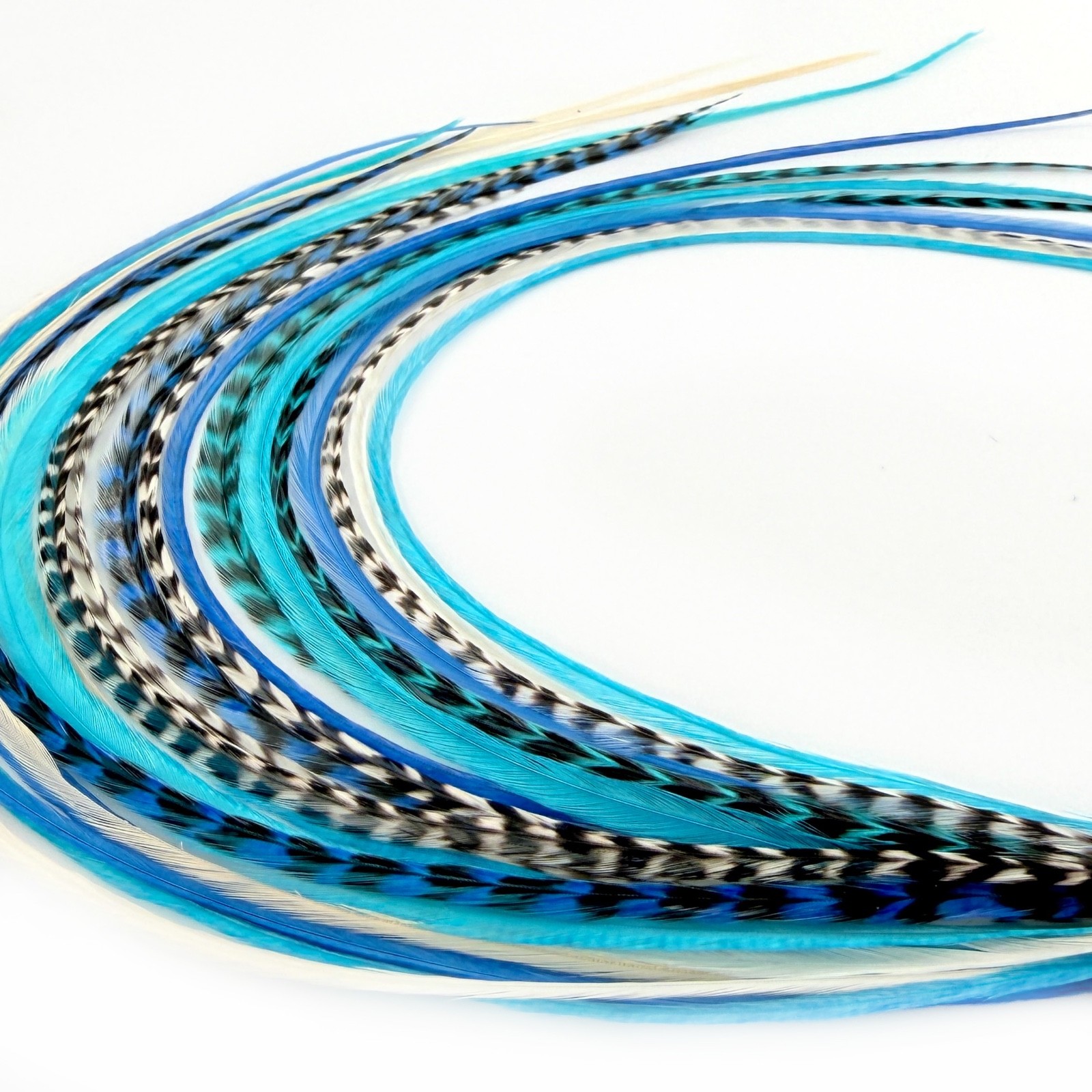 21 pcs. Feather Hair Extensions 6″-10″ + DIY Kit, Whiting Farms -Color of Choice