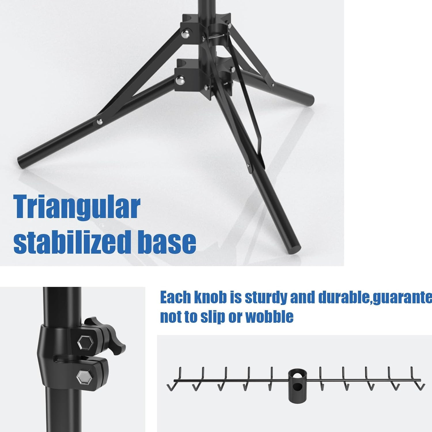 Braiding Hair Rack 120 Hooks Adjustable Tripod Stand 16-62 Inch, Metal Hair Brai