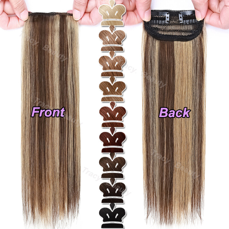 Balayage Short Clip In 100% Real Remy Human Hair Extensions Pad Hairpiece 2Clips