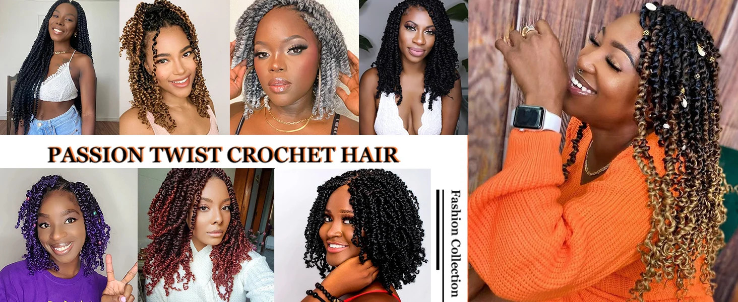 Pre-twisted Passion Twist Crochet Hair looped Synthetic Braiding Hair Extensions