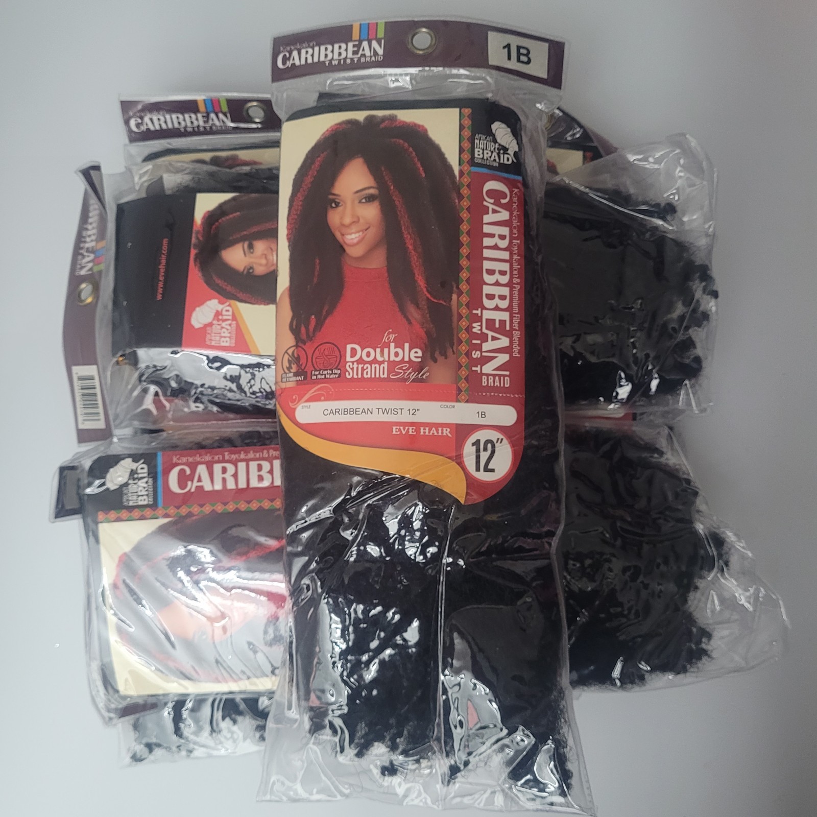 1B 12″ Twisted Braid Hair Afro Kinky Curly Crochet Twist Braided Natural 8 Packs