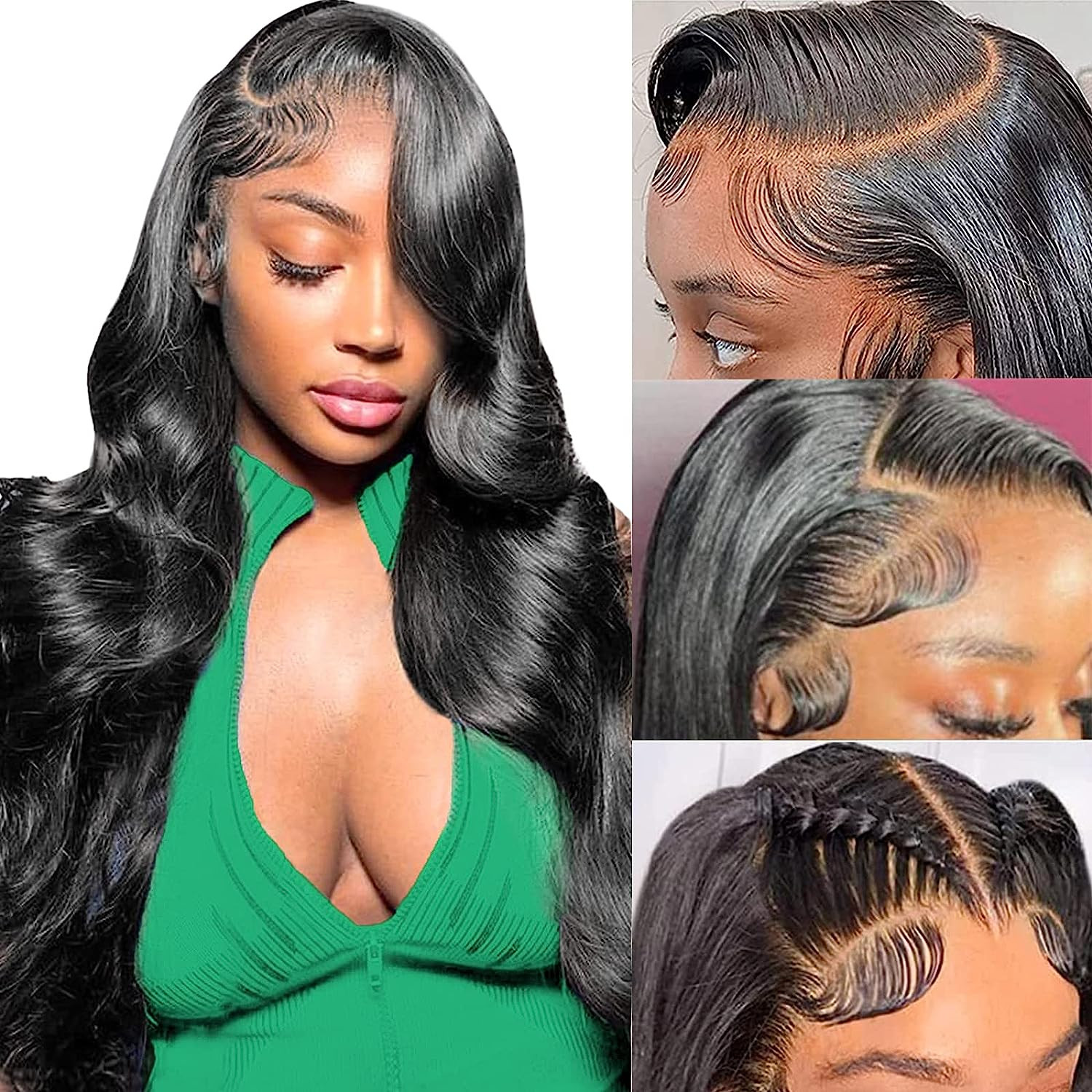 13X6 Lace Front Wigs Human Hair Pre Plucked 180 Density 26 Inch HD Body Wave Lac