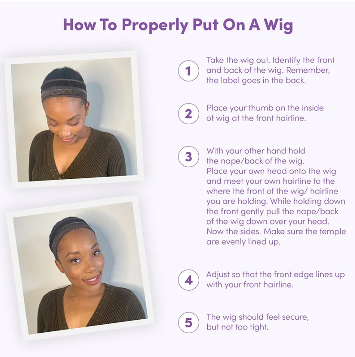 WIG SECURE by Amy Gibson, Beige/Blonde or Chocolate/Brown, WIGSECURE, New