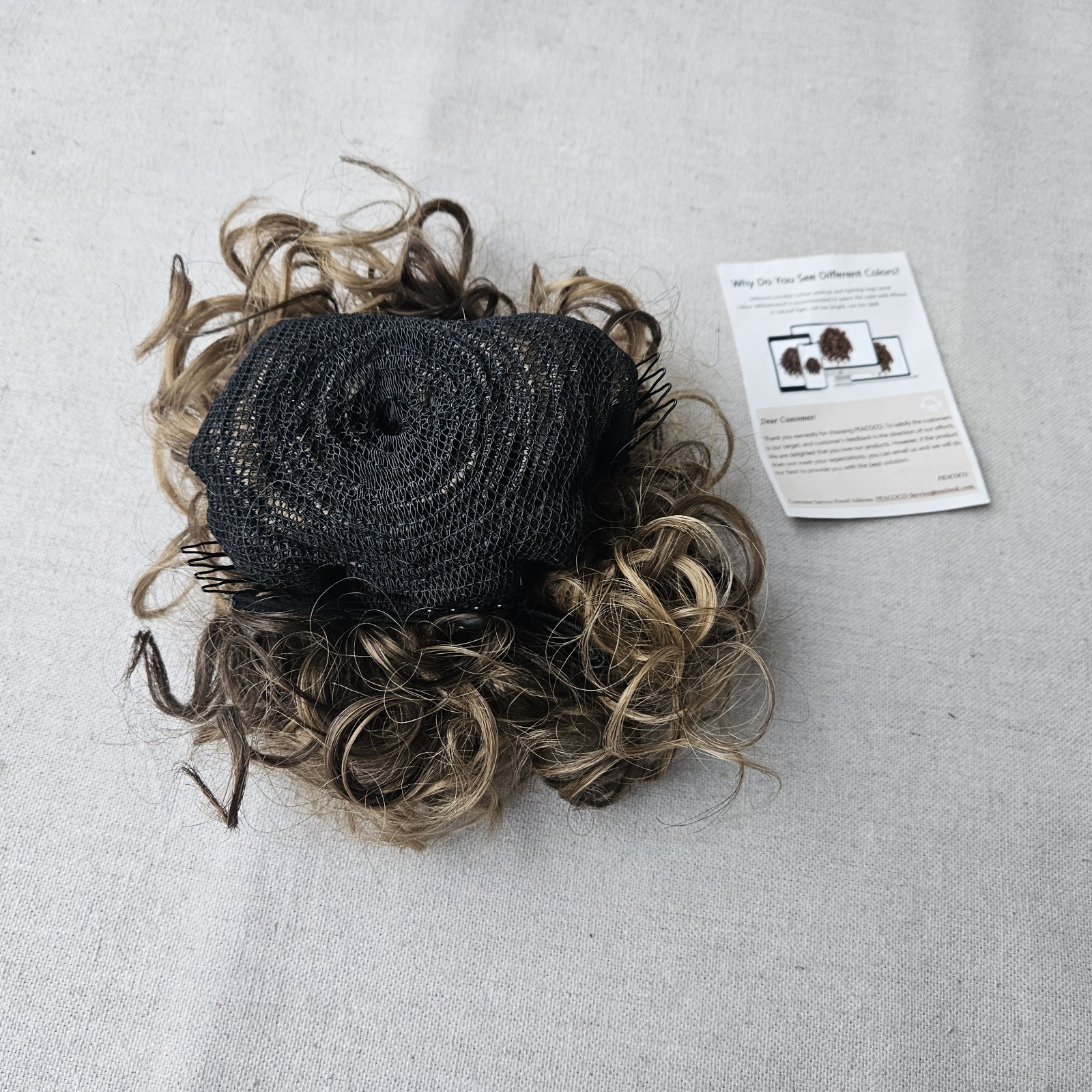 Peacoco Curly Messy Bun Updo Cover Clip in Hair Piece Clips