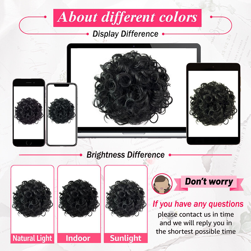 Drawstring Scrunchie Updo Loose Wave Large Curly Hair Bun Extension w/ Ponytail