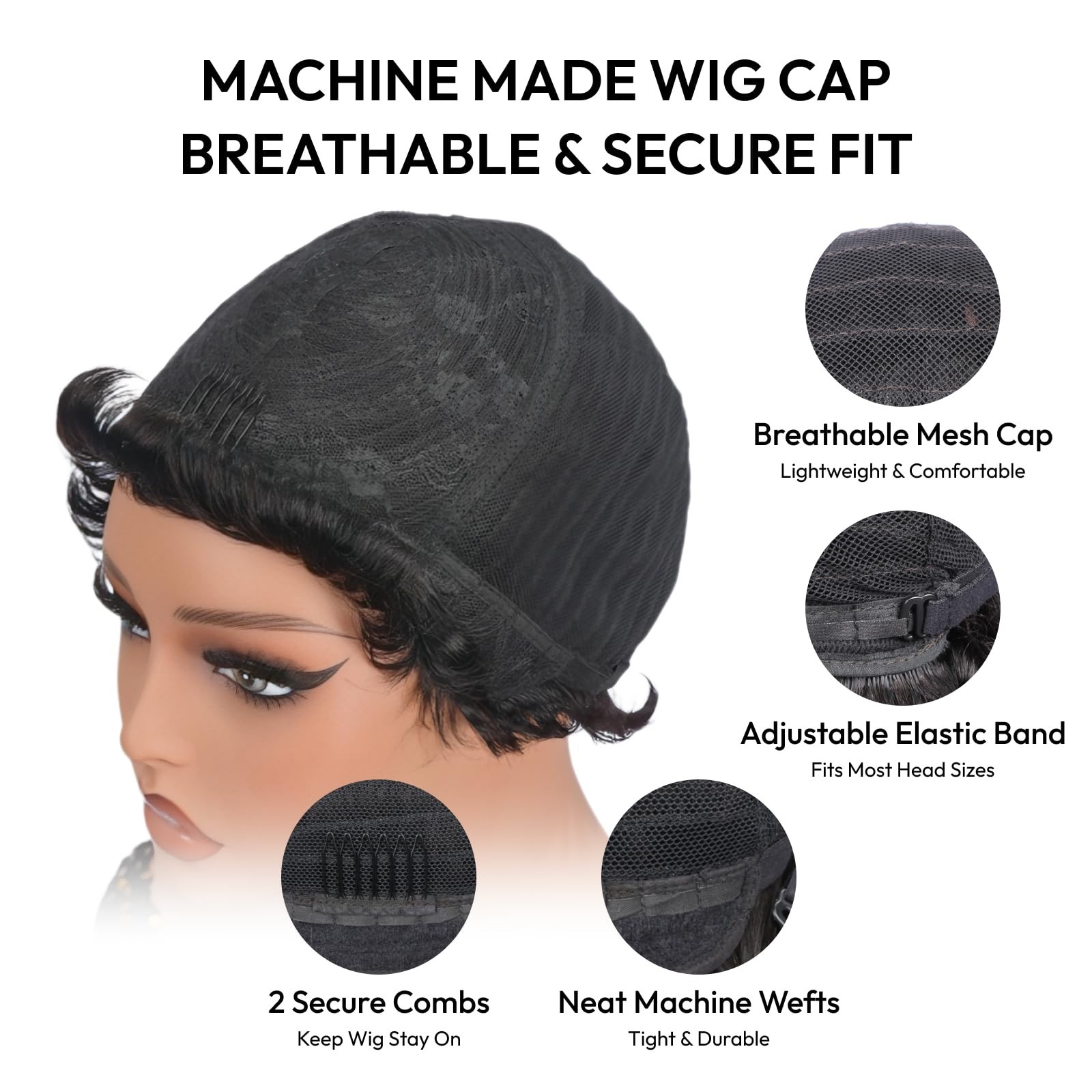 Short Curly Pixie Cut Wig for Women – 6 Inch Human Hair, Glueless, Ready to Wear