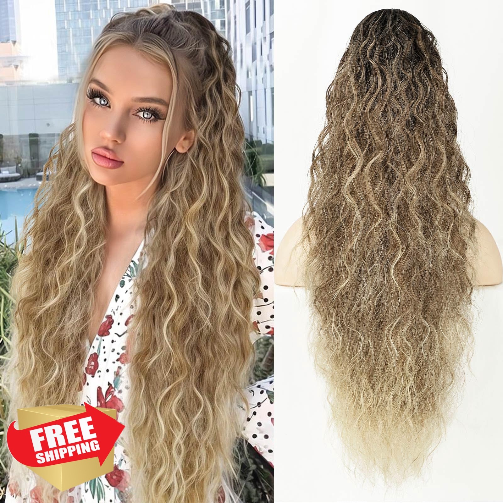 Lommel 26″ Ombre Brown Blonde Ponytail