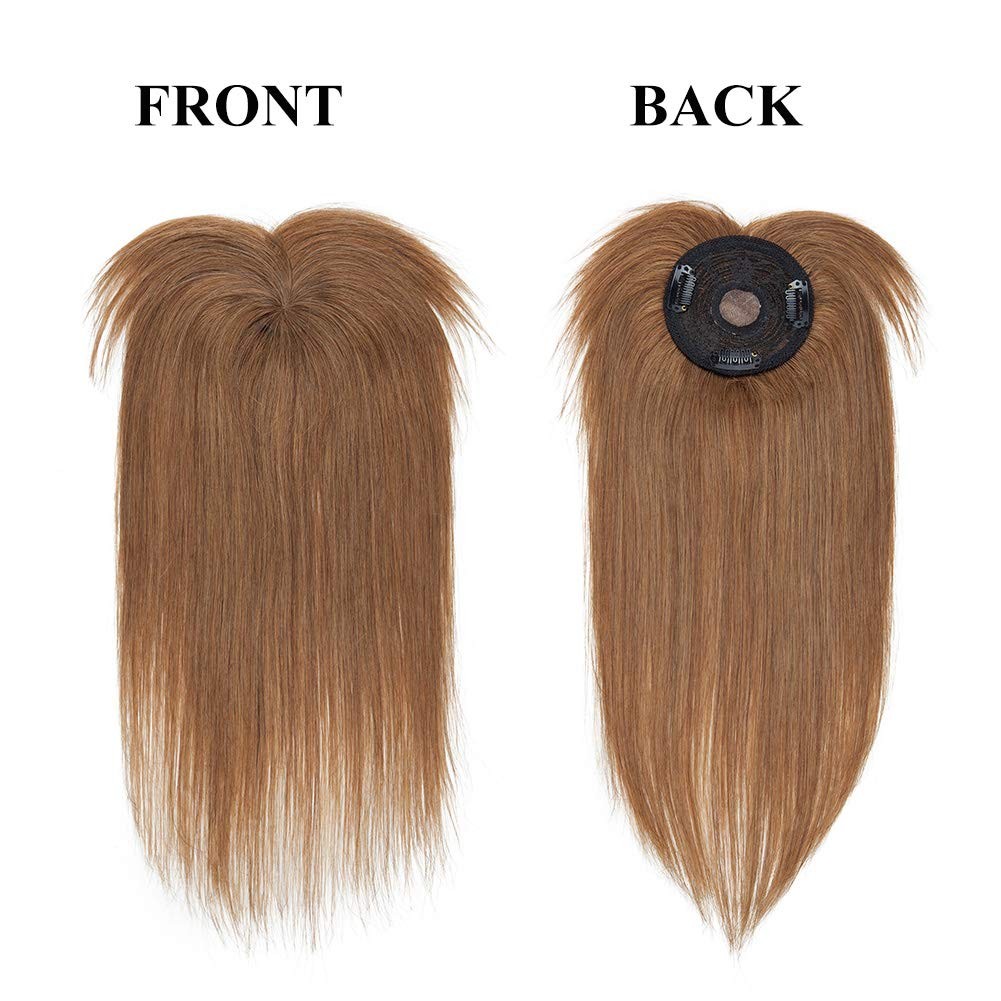 My-Lady Human Hair Topper Bangs For Women – 3.3X3.3 Silk Base 14 Inch Light