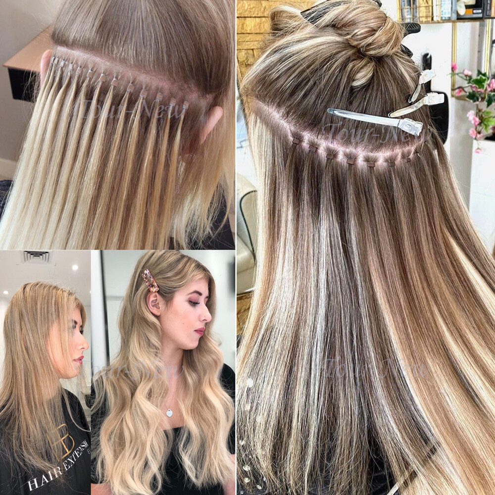AAA+ 1g THICK Micro Ring Loop Tip Beads Remy 100% Human Hair Extensions Black US