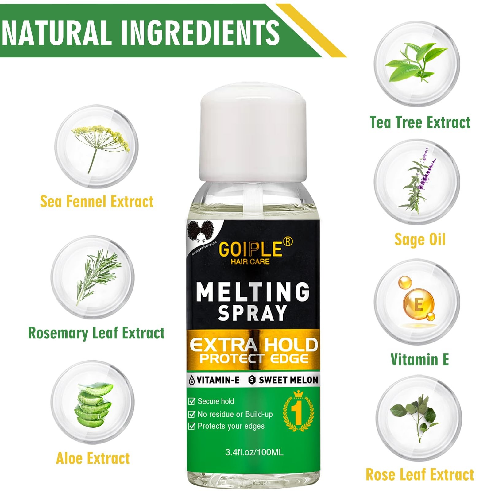 Lace Melting Spray – Glue-Less Hair Adhesive for Wigs & Extensions, Extra Hol…