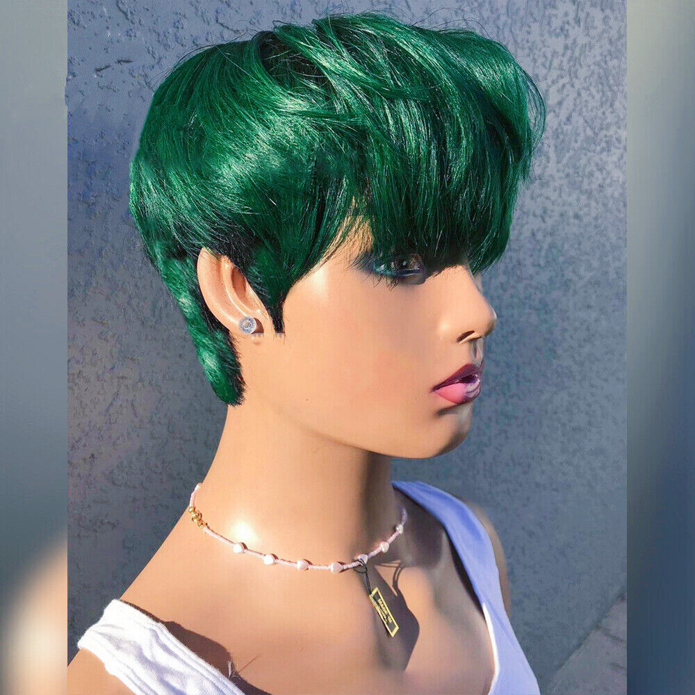 Short Dark Green Wig Women Pixie Cut Wigs Fashion Pixie Wig Party Wigs Daily Use