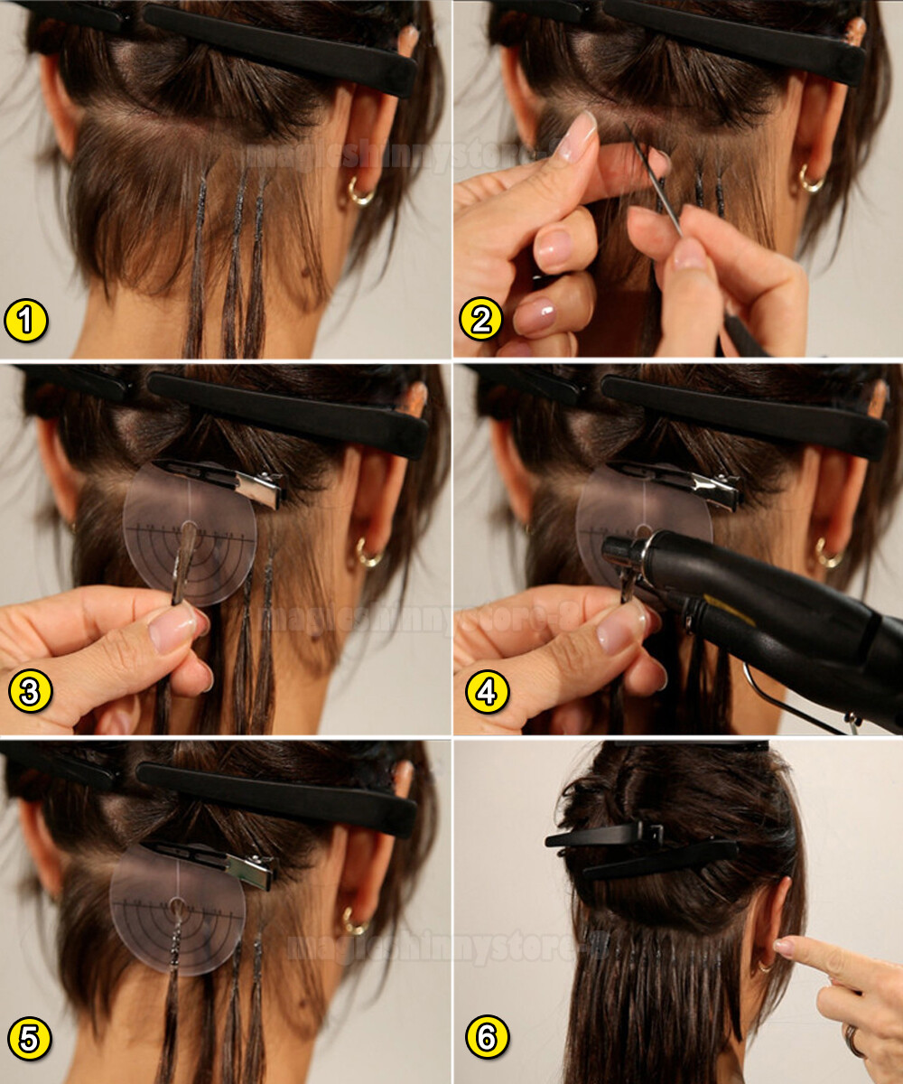100% Fusion Remy Human Hair Extensions Pre Bonded Nail U Tip Keratin CURL DIY 15