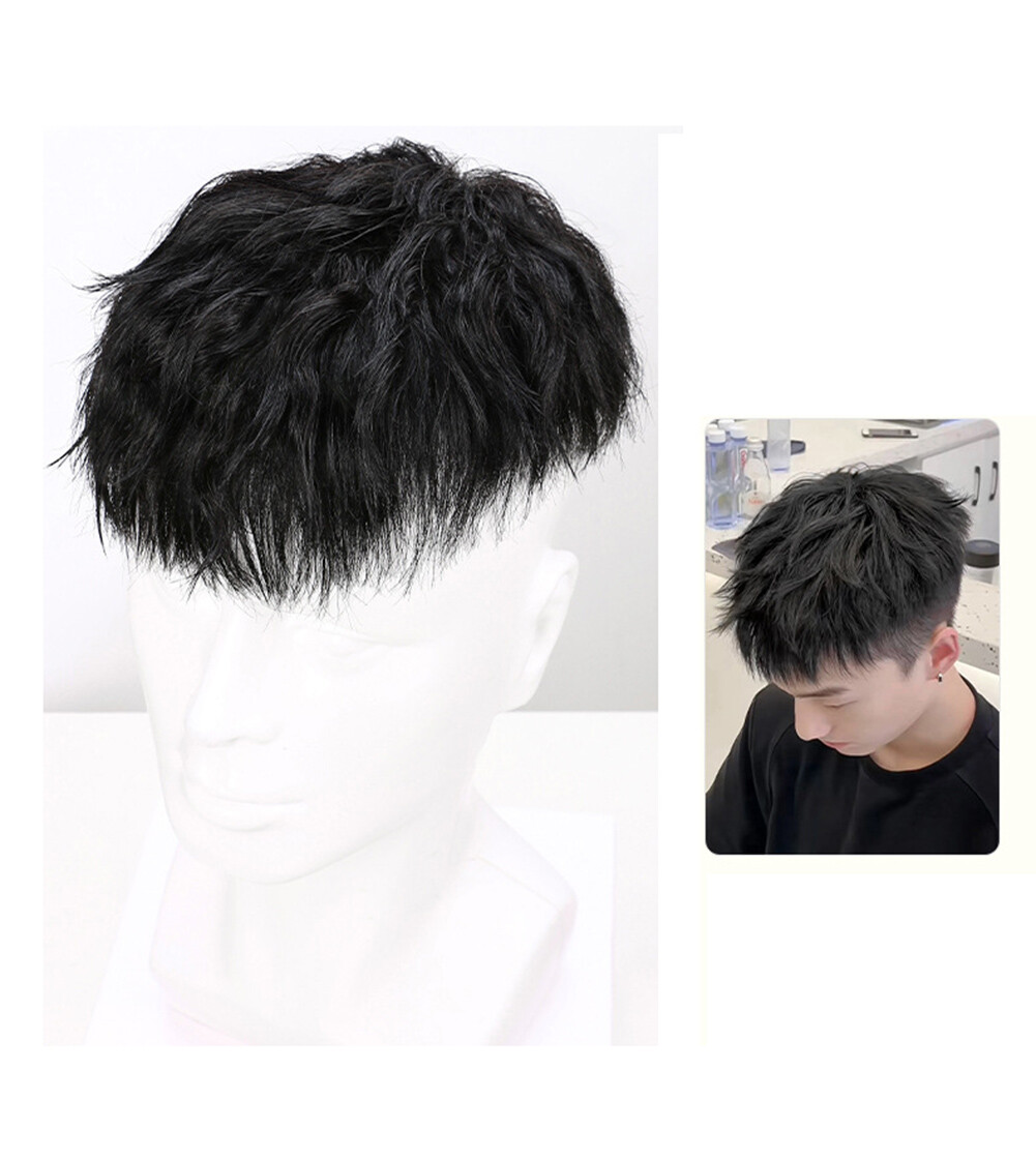 Natural Soft Curly Topper Human Hair Clip in Crown Hair Pieces Toupee For Men