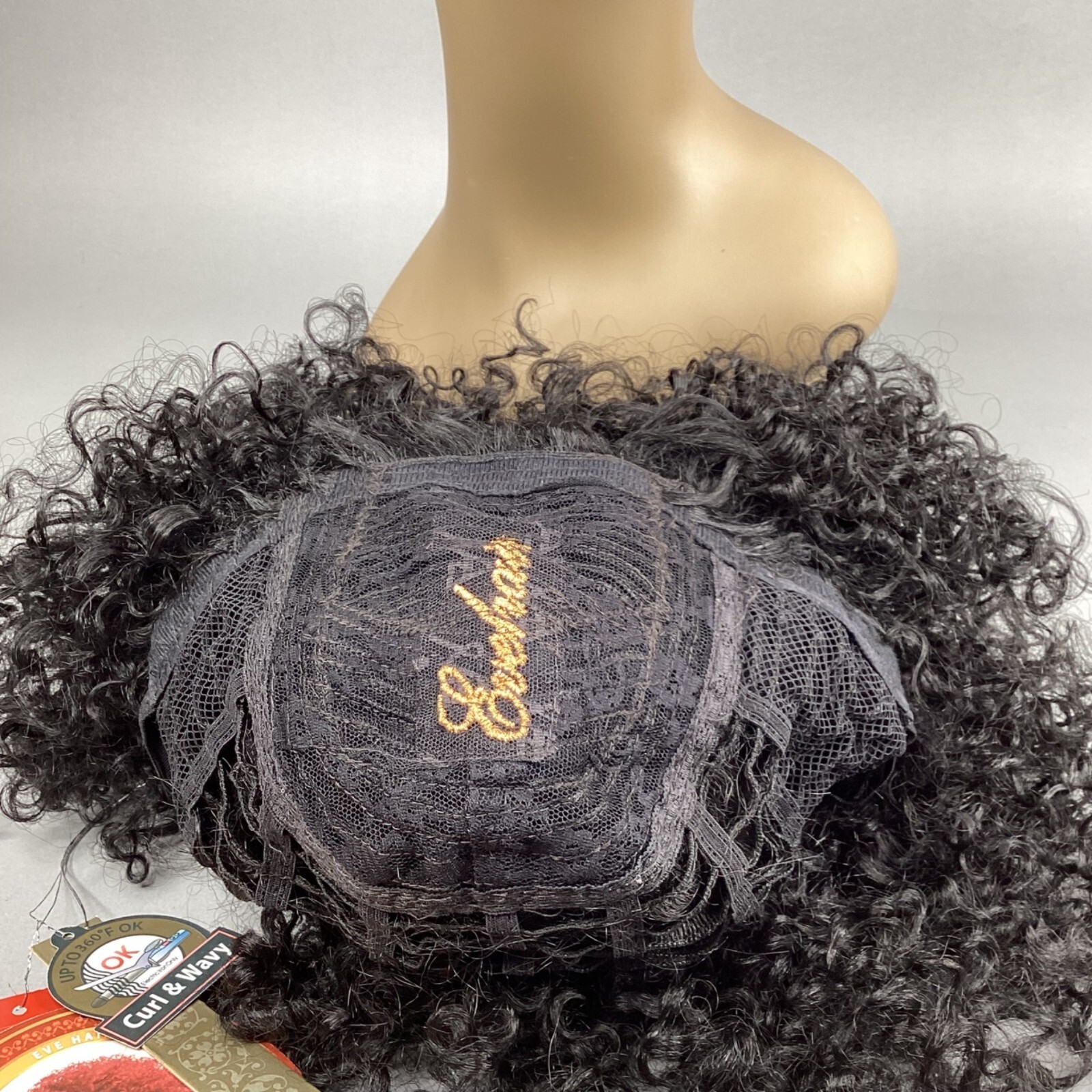 Anika 1B Off Black Big Fluffy curly Afro Wig Classic Cap Synthetic Adjustable