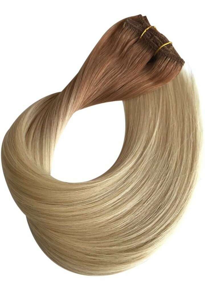 New 22″ Long Blonde 7 Pieces Clip In Hair Extensions Hair Extension