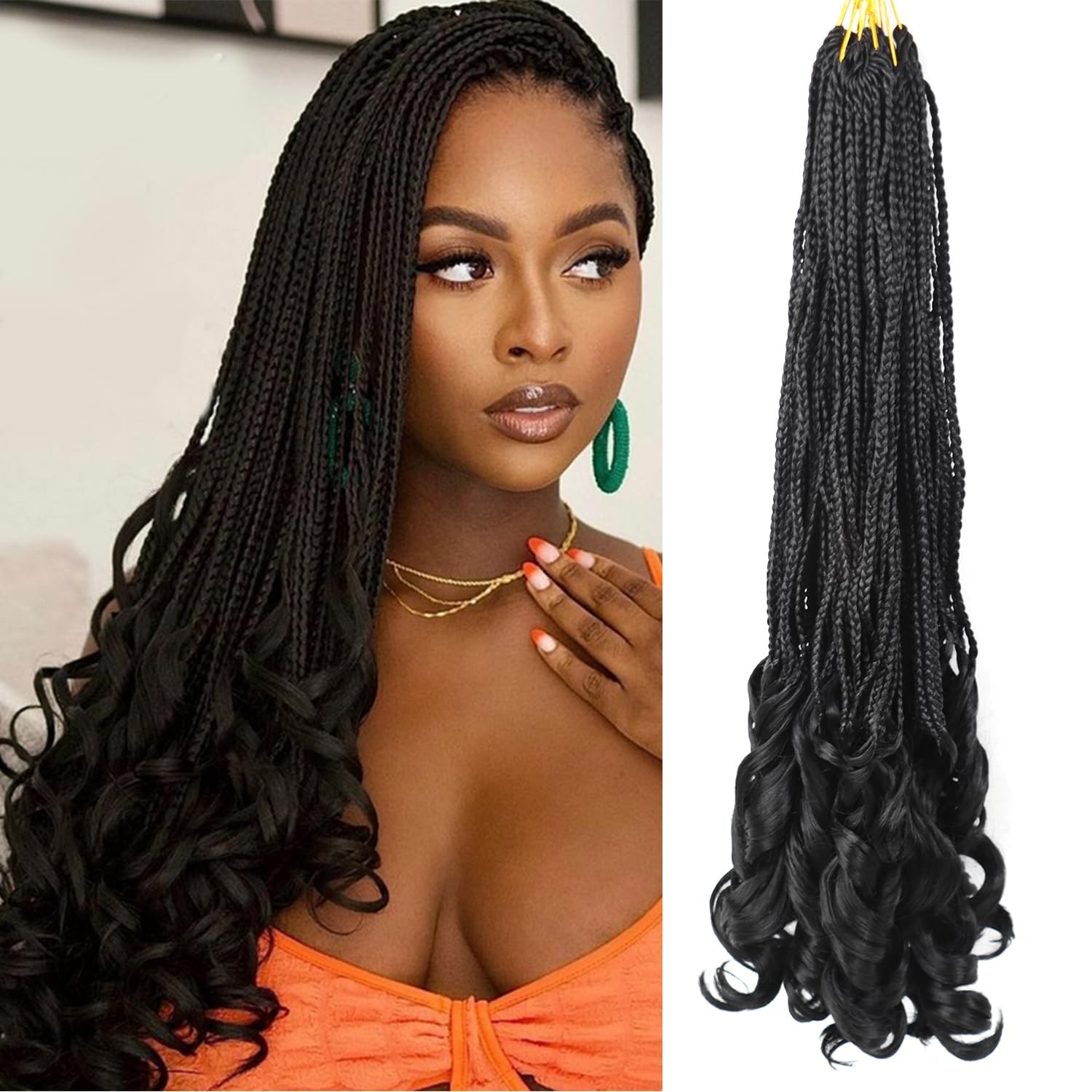 Bulvese French Curl Crochet Braids For Black Women 24 Inch French Curl Braiding