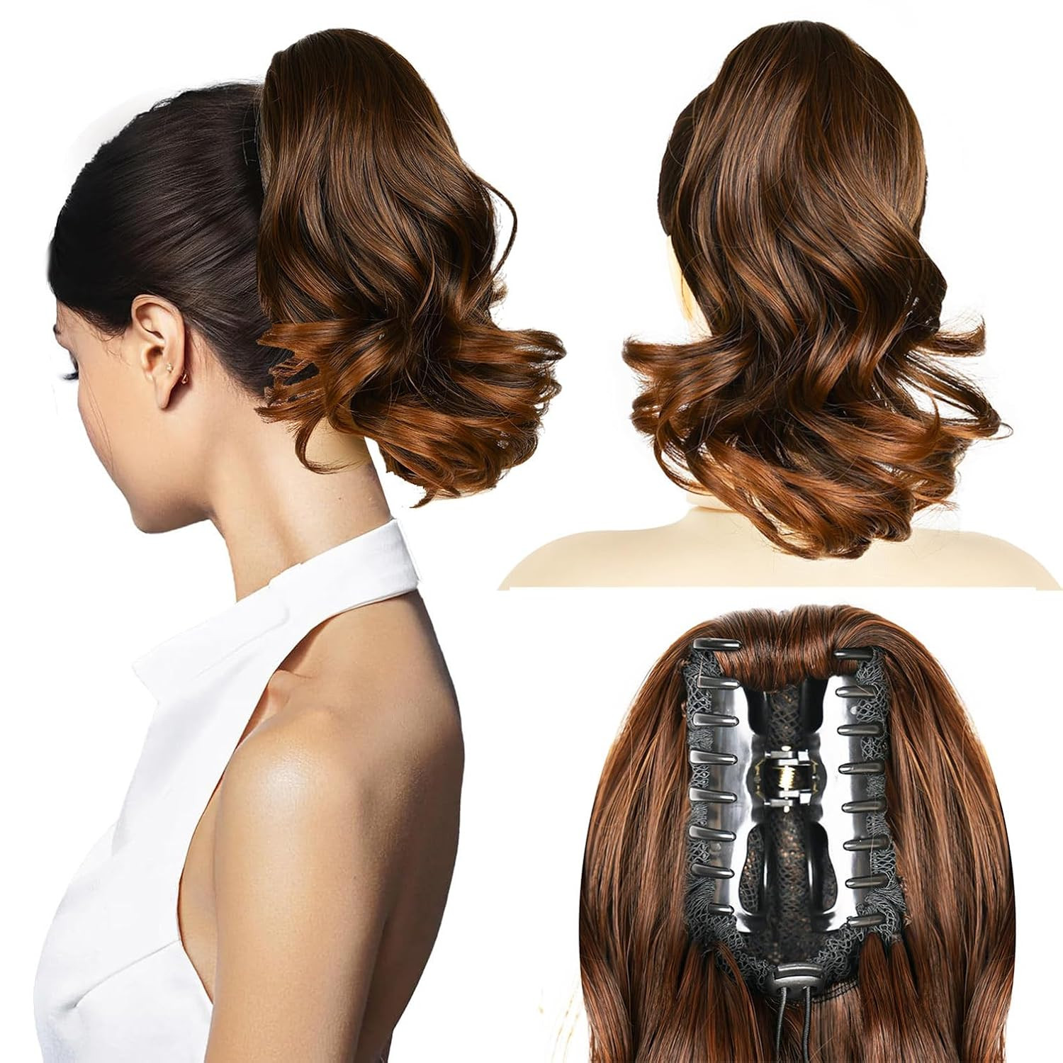Ponytail Extension, 12 Inch Pony Tails Hair Extensions, Hold Securely, Tangle-Fr