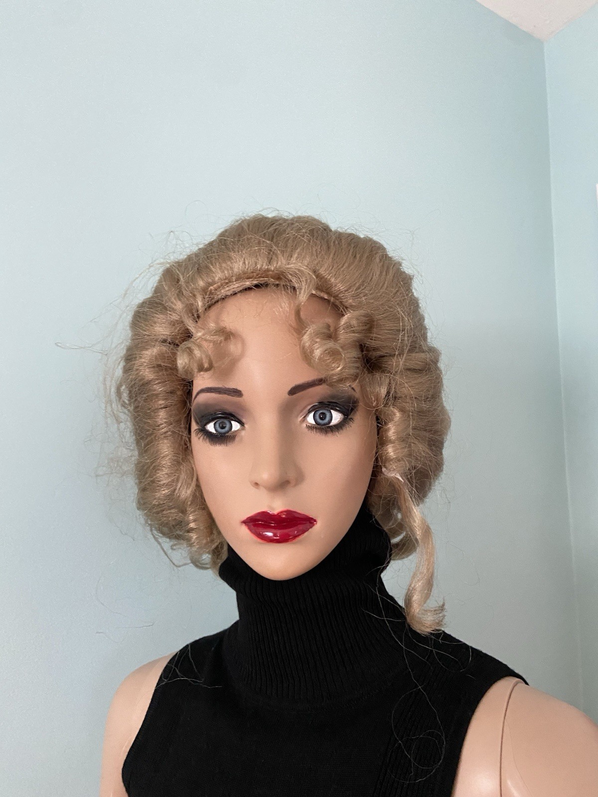 Blonde Marie Antoinette Victorian Wig Vintage Antique Bun Hair Cosplay Theatre
