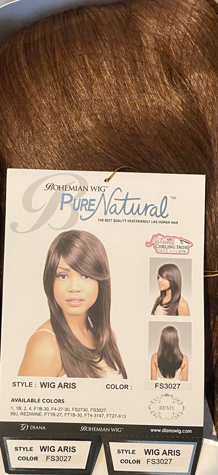 DIANA BOHEMIAN WIG ARIS Pure & Natural FS3027 Color Like Human Hair NEW