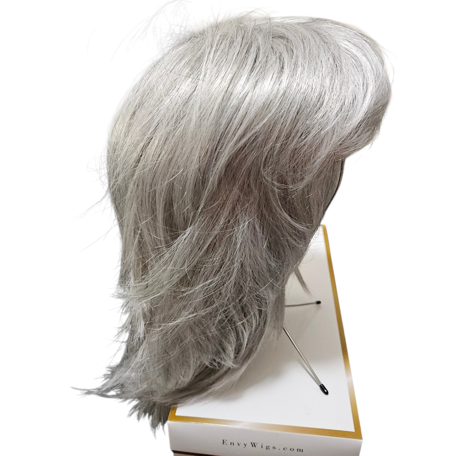 MIRANDA Wig by ENVY Medium Gray Basic Wefted Cap Shag Cut