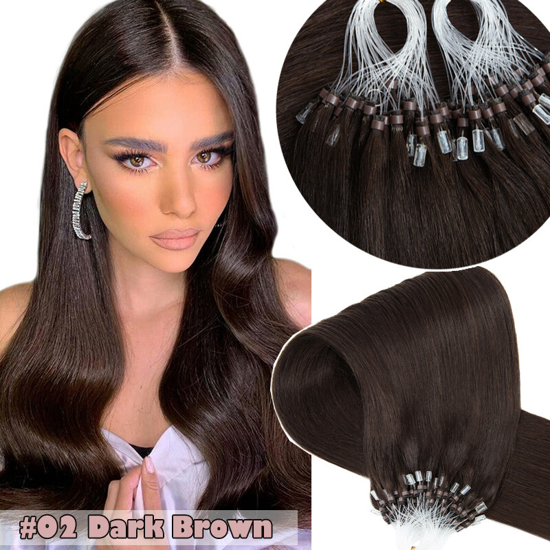 150g Thick Loop Micro Ring Human Hair Extensions Microlink Nano Beads Tip Blonde