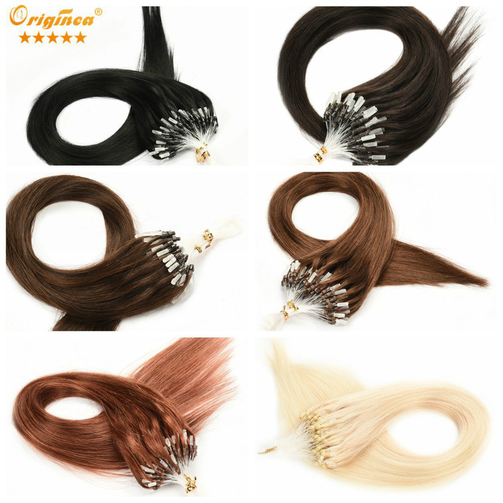 8A 50/100S Double Drawn 100% Remy Human Hair Extensions Loop Micro Ring Beads