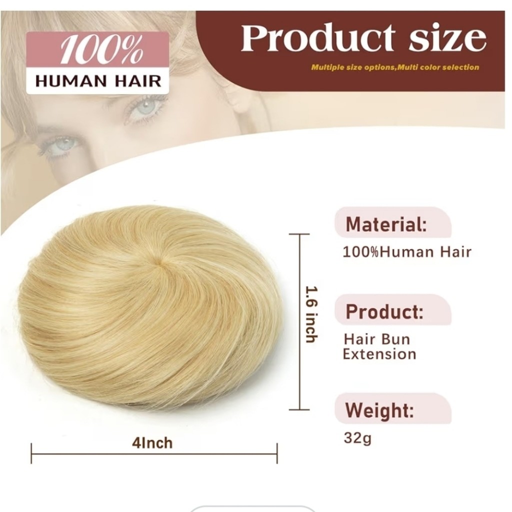 Blond Drawstring Hair Bun Extension