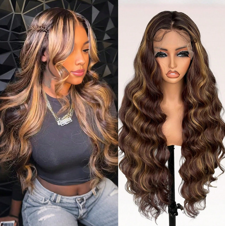 Transparent Lace Wigs 200% Density Human Hair 13×4 Ombre 1B/30 Body Wave