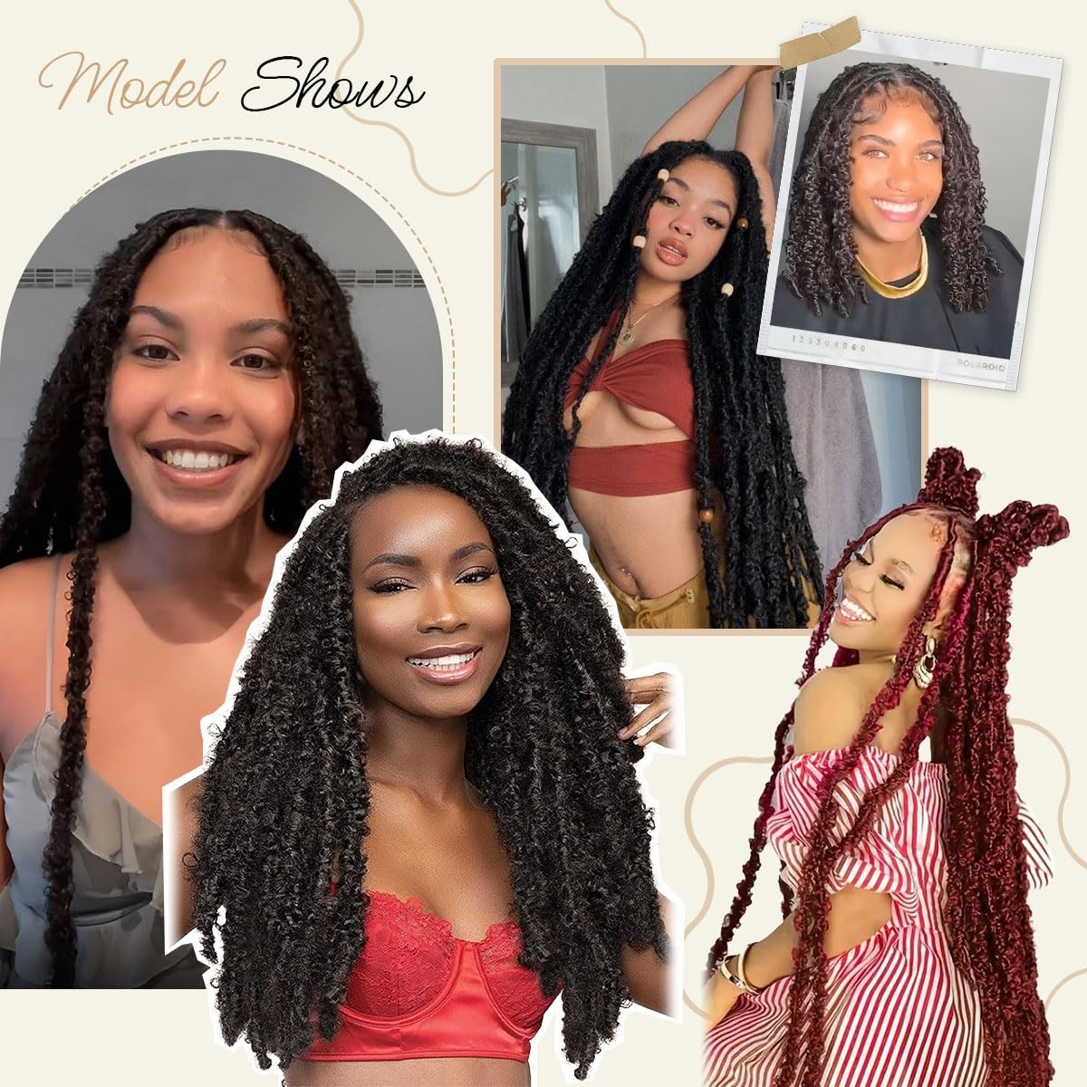 36 Inch Distressed Butterfly Locs Crochet Hair, 8 Packs Pre Looped Thick Distres