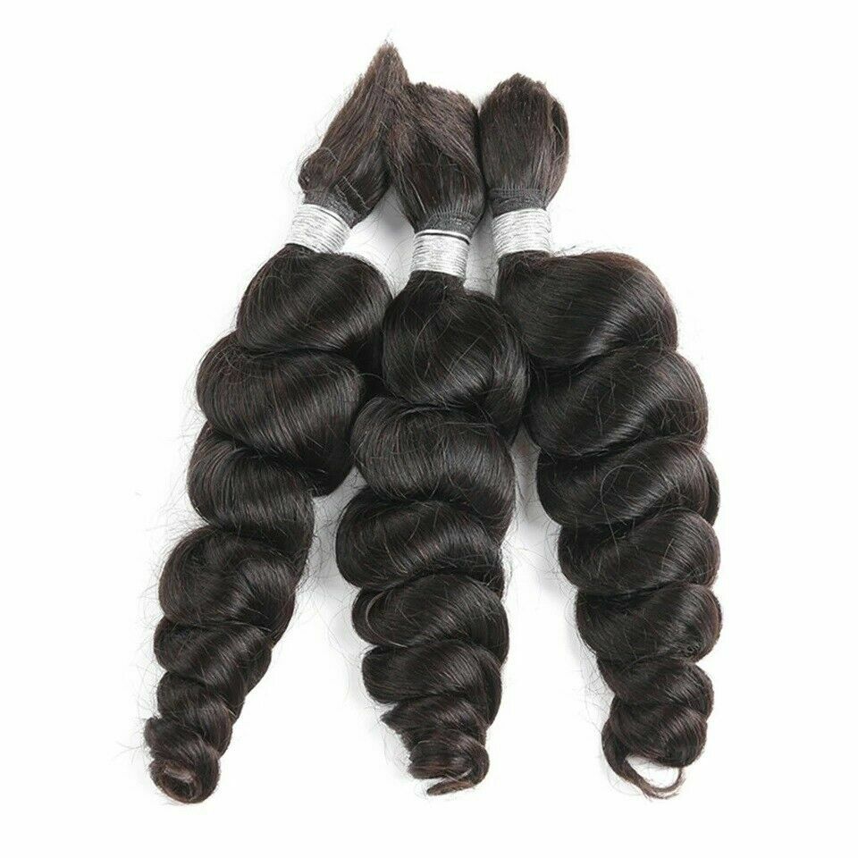 Loose Wave Human Hair Bulk For Braiding Bouncy Wave Bulk Hair Weaving 1Pcs/Order