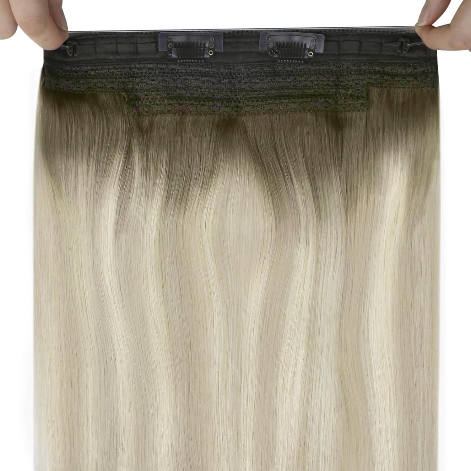 Sunny Hair FISHLINE 16″ Balayage Brown/Blonde Wire Human Hair Extensions FP 8-60