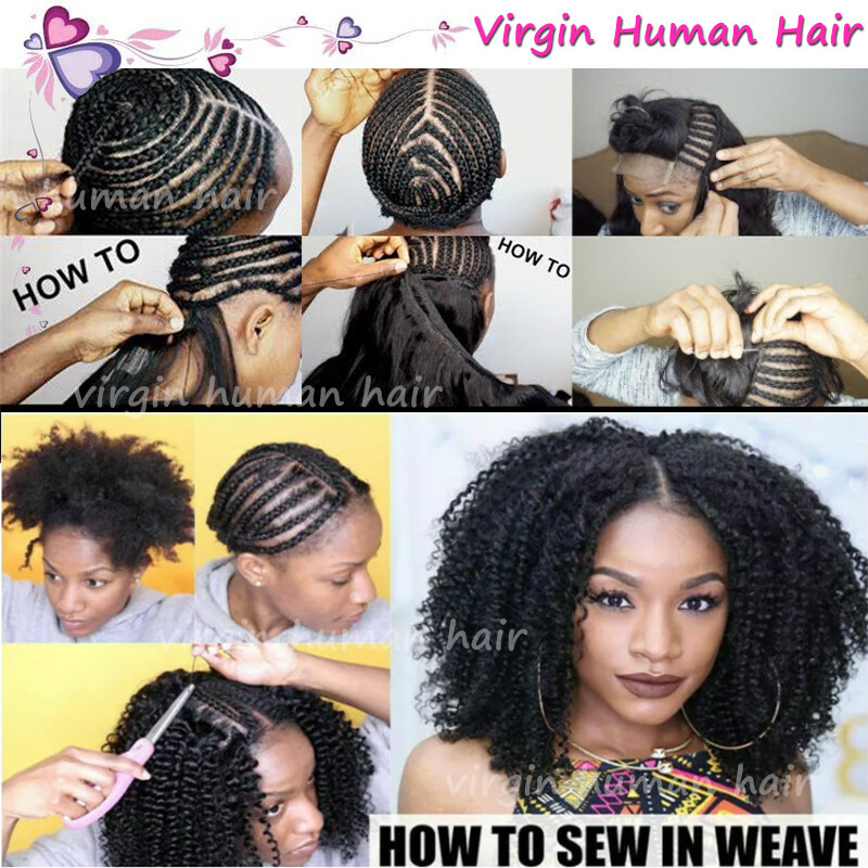 9A Yaki Curly Kinky 6 Bundles Peruvian Sew In Virgin Human Hair Extensions Weave