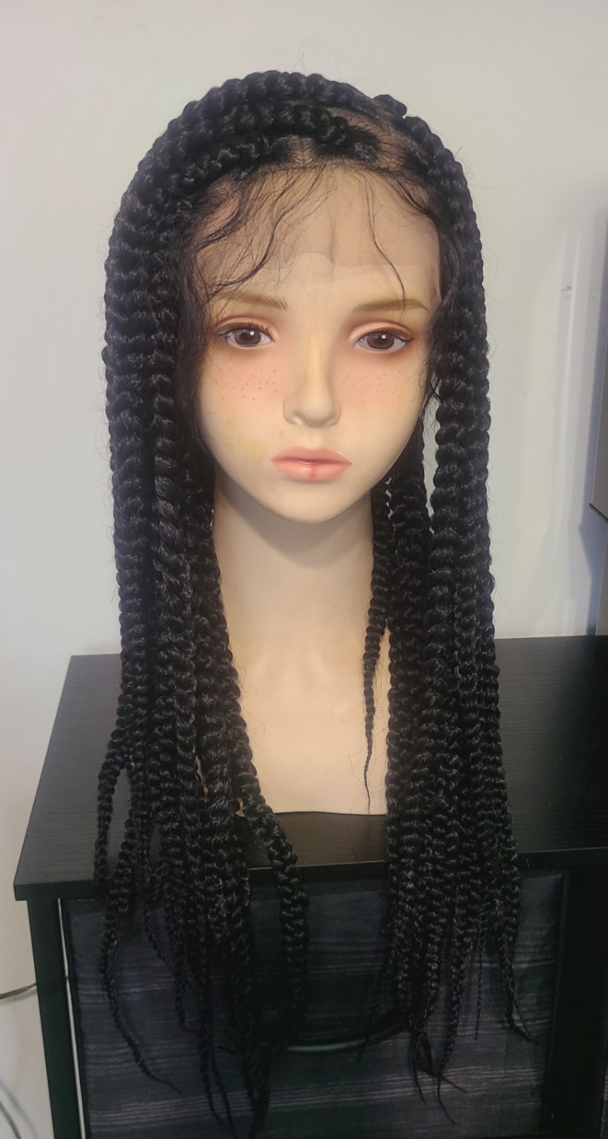 Braided Wig Glueless,Double Full Lace Hd ,22 inch Black,natural Look.