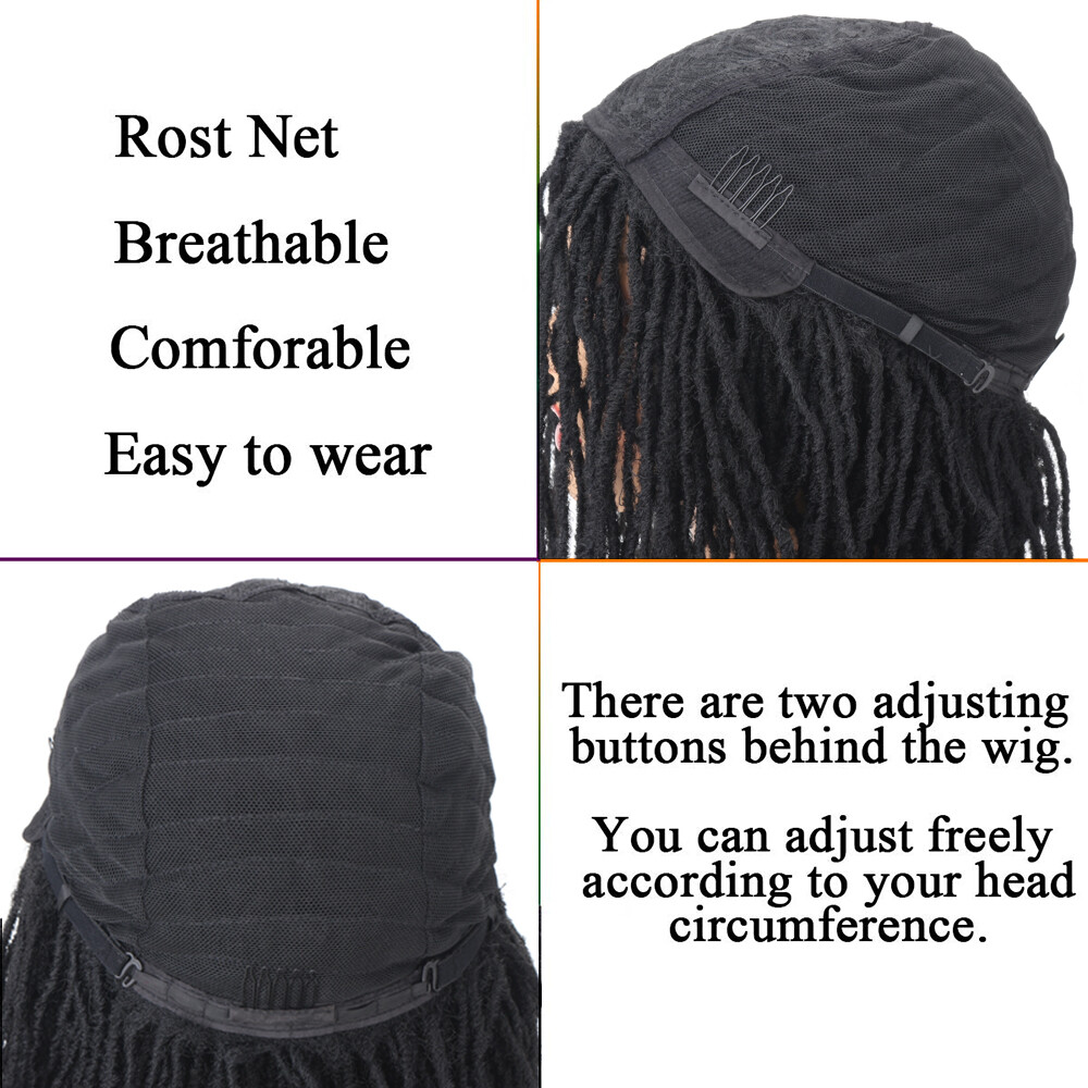 Short 12″ Soft Thin Dreads Wigs for Black Women Faux Locs Wig Cosplay Party Wigs