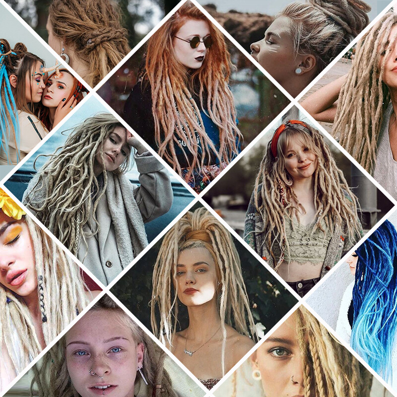 100% Real AS Human Hair Dreadlocks Extensions Crochet Braiding Hair Afro Faux US