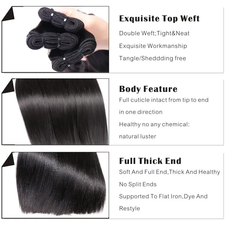 Raw hair double Draw Straight full end Unprocessed 100 Human Hair natural black
