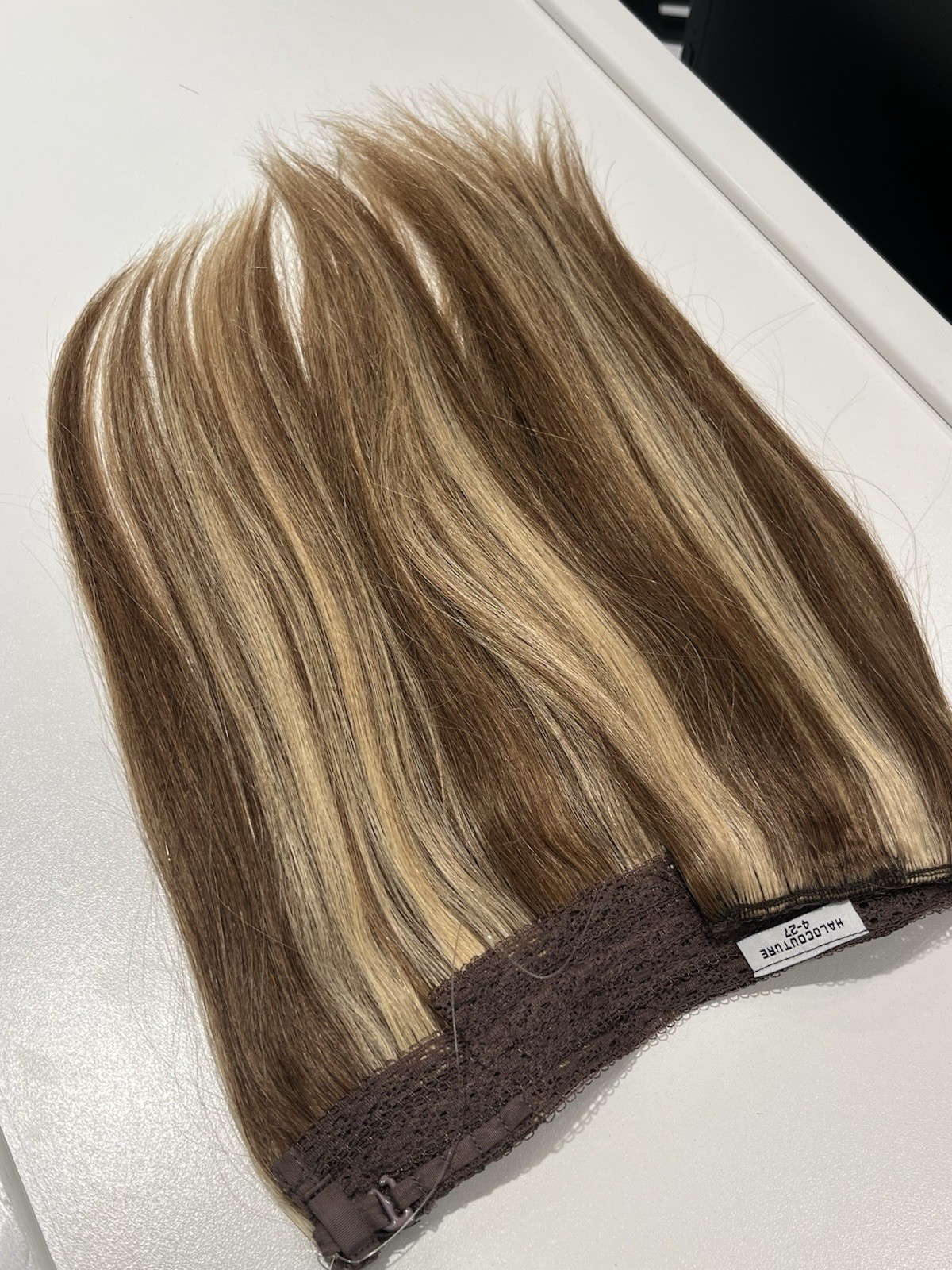 HALOCOUTURE Original Human Hair Extension 12” COLOR 4-27 Brown With Highlights