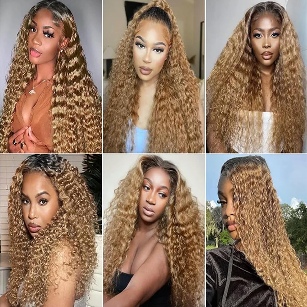 1B/27 Honey Blonde Ombre Deep Wave Bundles Deep Wave Human Hair Wet and Wavy …
