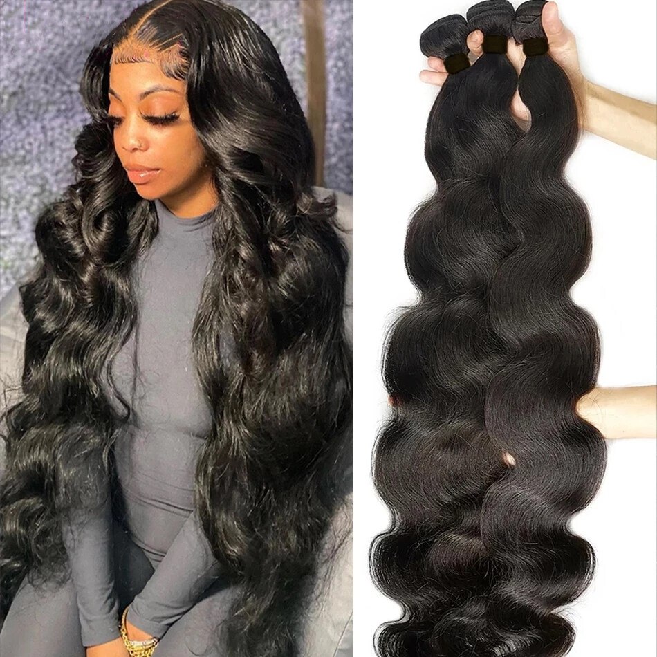 28 Inch Brazilian Body Wave Human Hair Bundles Remy Hair Extension 9A Grade USA