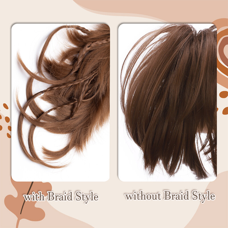 12″ Messy Bun Ponytail Claw Ponytail Clip in Hair Extension Synthetic Adjustable